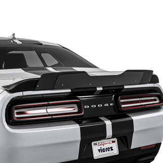 Vicrez® - V1R Style Gloss Carbon Fiber Rear Wicker Bill Add-on Spoiler