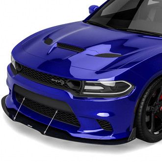 Vicrez® - V3R Style Black Front Bumper Splitter with Support Rods