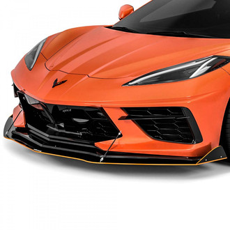Vicrez® - V5R Style Black Front Bumper Splitter with Support Rods