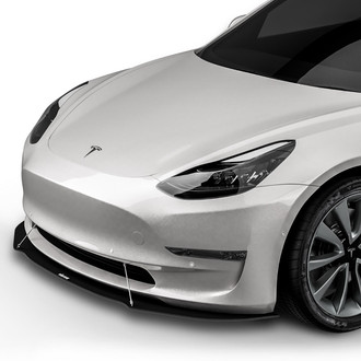 Vicrez® - VR1 Style Black Front Bumper Splitter with Support Rods