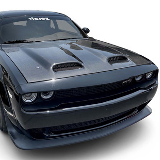 Vicrez® - Redeye Style Carbon Fiber Hood with Air Vent Scoop
