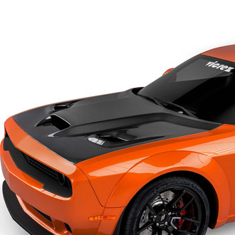 Vicrez® - Hellcat Style Carbon Fiber Hood with Air Vent Scoop