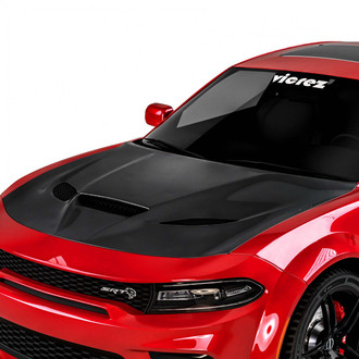 Vicrez® - Hellcat SRT Style Carbon Fiber Hood with Air Vent Scoop