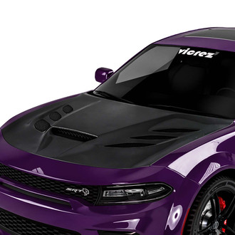 Vicrez® - V3R Style Carbon Fiber Hood with Air Vent Scoop