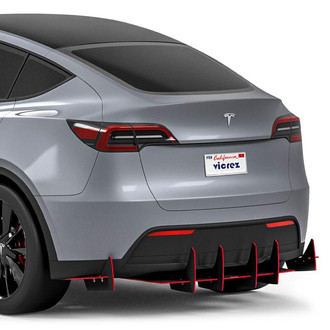 Vicrez® - Genali VR2 Style Satin Black Ice Rear Diffuser