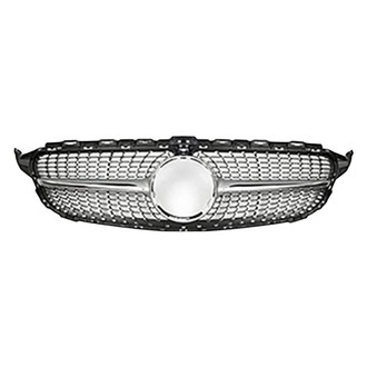 Vicrez® - Diamond Style Silver Mesh Main Grille