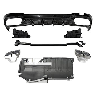 Vicrez® - AMG Style Rear Diffuser with Silver Tips