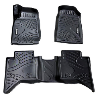 Vicrez® - All-Weather 1st & 2nd Row Black Rubber Floor Mat Set