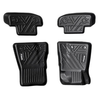 Vicrez® - All-Weather 1st & 2nd Row Black Rubber Floor Mat Set