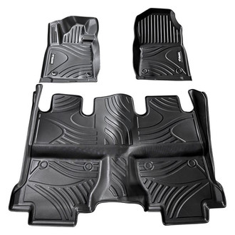 Vicrez® - All-Weather 1st & 2nd Row Black Rubber Floor Mat Set