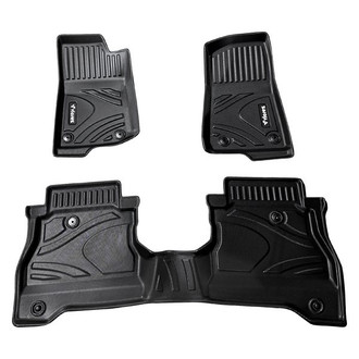 Vicrez® - All-Weather 1st & 2nd Row Black Rubber Floor Mat Set