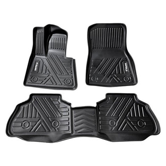 Vicrez® - All-Weather 1st & 2nd Row Black Rubber Floor Mat Set