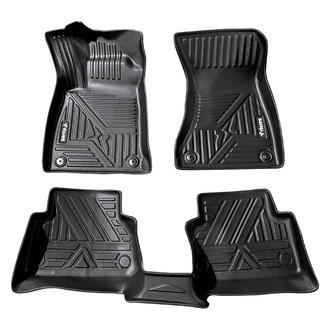 Vicrez® - All-Weather 1st & 2nd Row Black Rubber Floor Mat Set