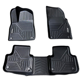 Vicrez® - All-Weather 1st & 2nd Row Black Rubber Floor Mat Set
