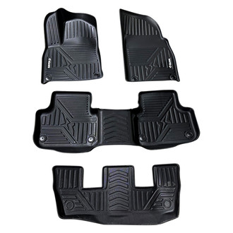 Vicrez® - All-Weather 1st, 2nd & 3rd Row Black Rubber Floor Mat Set