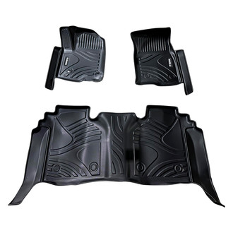 Vicrez® - All-Weather 1st & 2nd Row Black Rubber Floor Mat Set