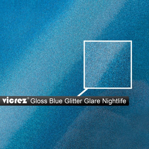  Vicrez® - 5' x 10' Blue Glitter Glare Nightlife Vinyl Car Wrap Film