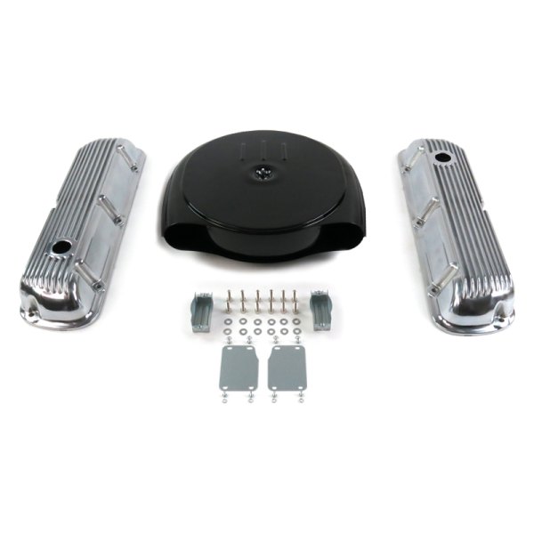 Vintage Parts® VPA7AC98 SBF Black Caddy AC Finned Engine Dress Up Kit