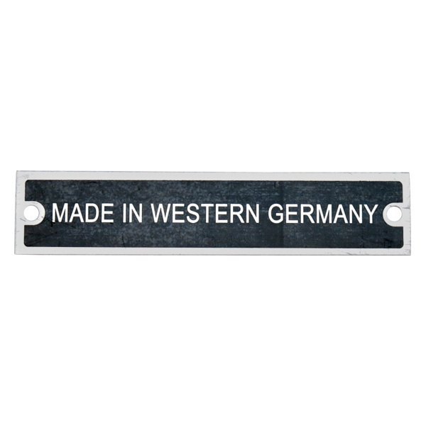 Vintage Parts® - "Made in Western Germany" Data Plate