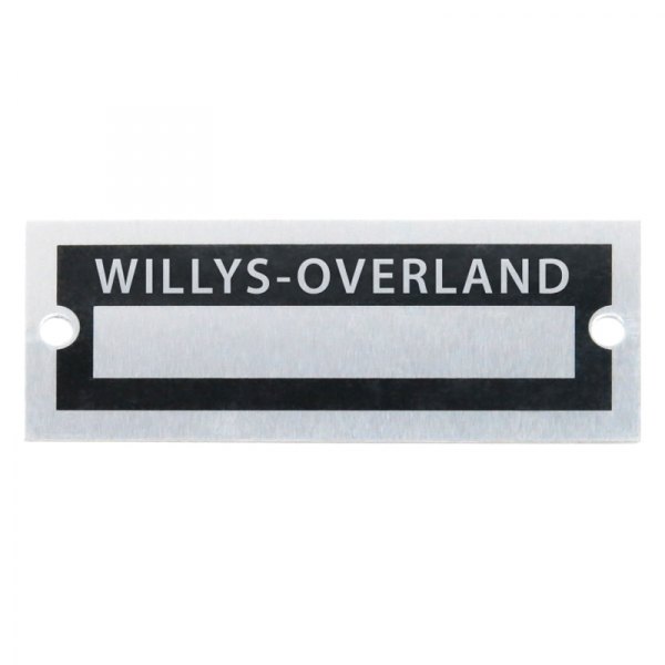 Vintage Parts® - "Willys-Overland" Blank Data VIN Plate