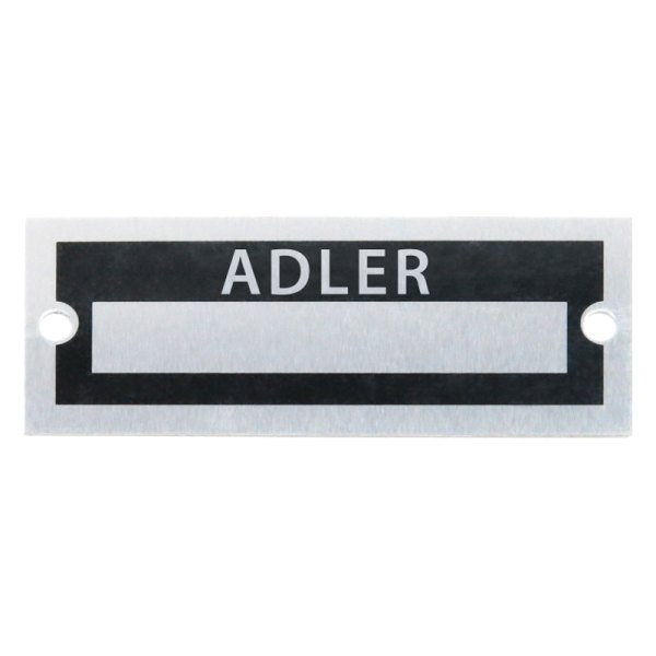 Vintage Parts® - "Adler" Blank Data VIN Plate