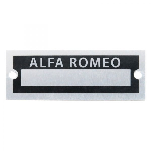 Vintage Parts® - "Alfa Romeo" Blank Data VIN Plate