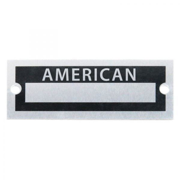 Vintage Parts® - "American" Blank Data VIN Plate