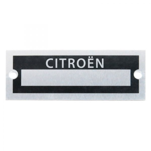 Vintage Parts® - "Citroen" Blank Data VIN Plate