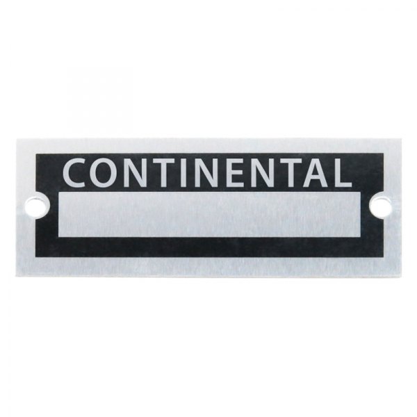 Vintage Parts® - "Continental" Blank Data VIN Plate