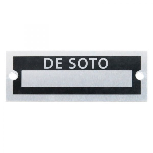 Vintage Parts® - "De Soto" Blank Data VIN Plate