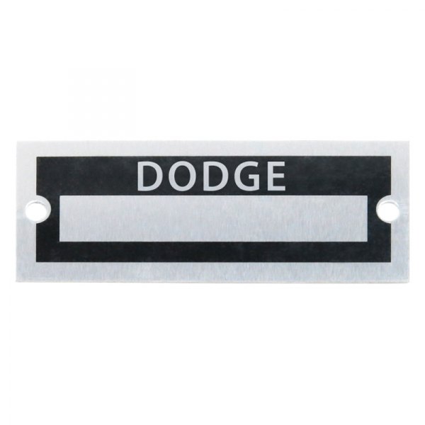 Vintage Parts® - "Dodge" Blank Data VIN Plate