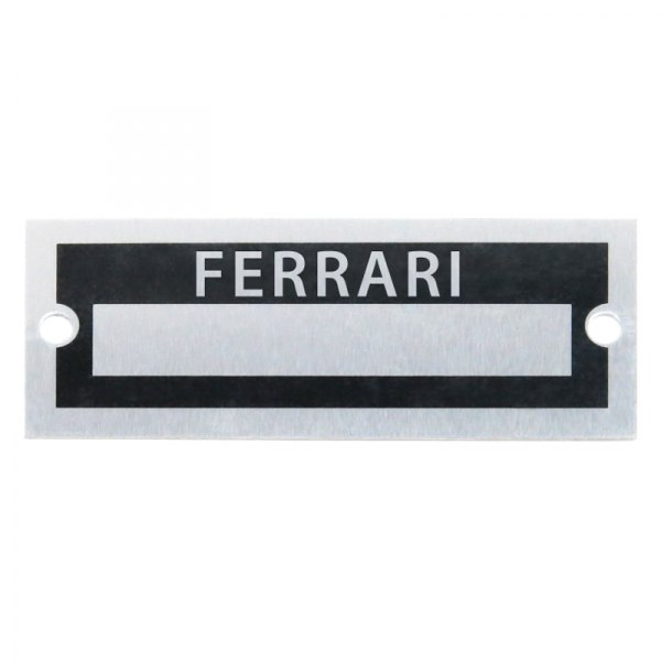 Vintage Parts® - "Ferrari" Blank Data VIN Plate