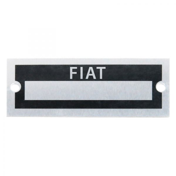 Vintage Parts® - "FIAT" Blank Data VIN Plate