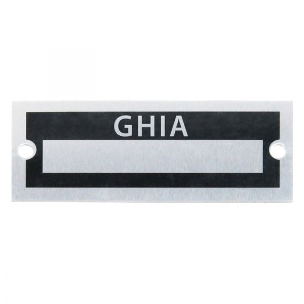 Vintage Parts® - "Ghia" Blank Data VIN Plate
