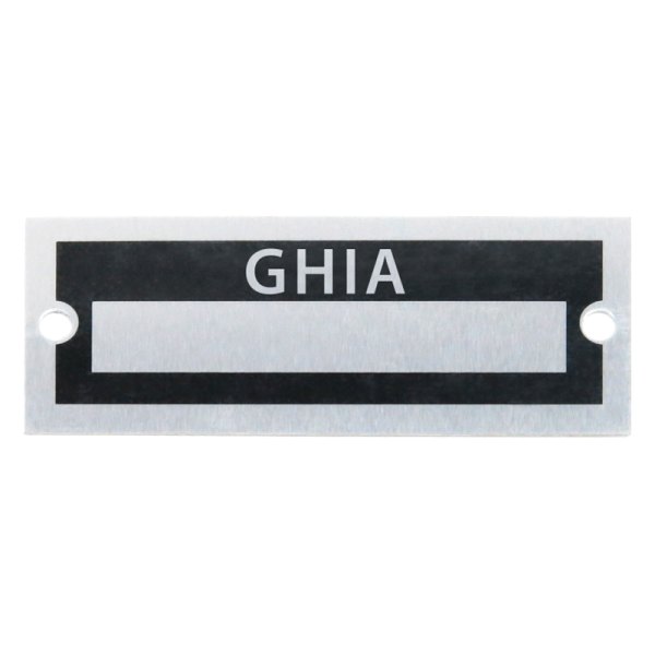 Vintage Parts® - "Ghia" Blank Data VIN Plate