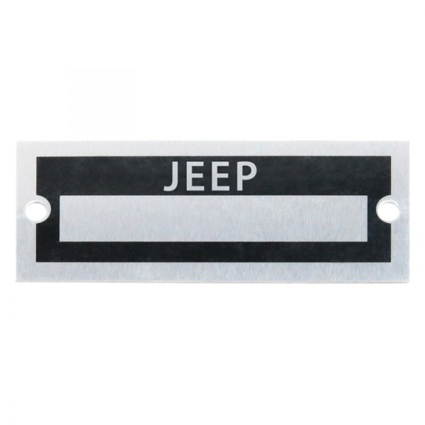 Vintage Parts® - "Jeep" Blank Data VIN Plate