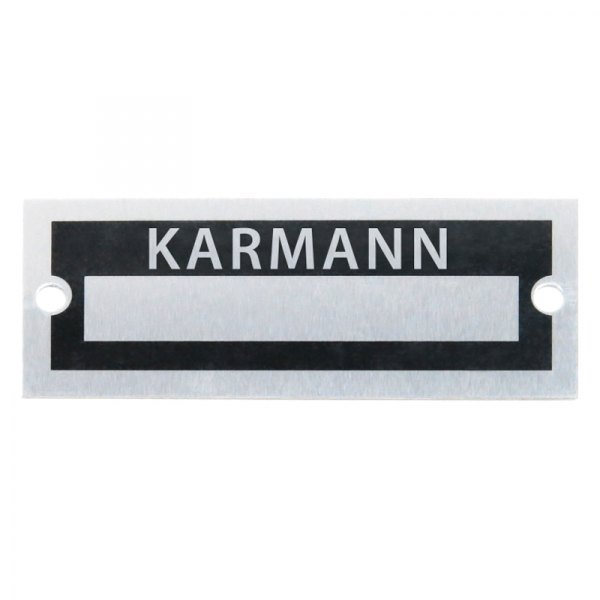 Vintage Parts® - "Karmann" Blank Data VIN Plate
