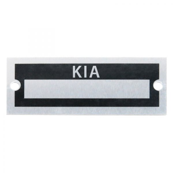 Vintage Parts® - "Kia" Blank Data VIN Plate