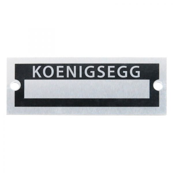 Vintage Parts® - "Koenigsegg" Blank Data VIN Plate