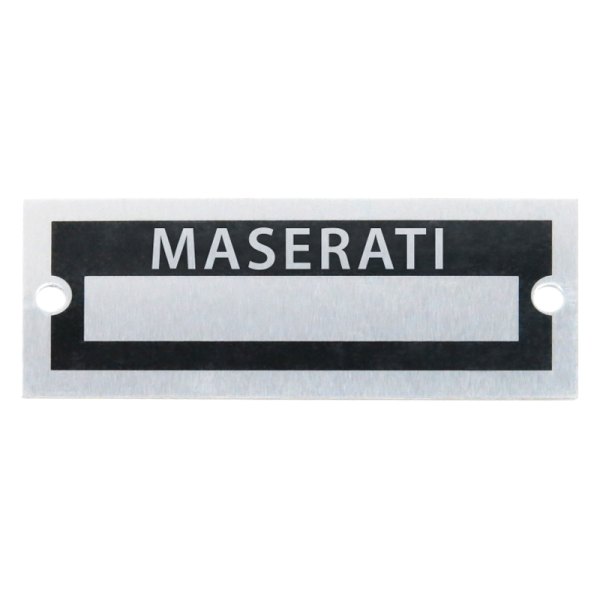 Vintage Parts® - "Maserati" Blank Data VIN Plate