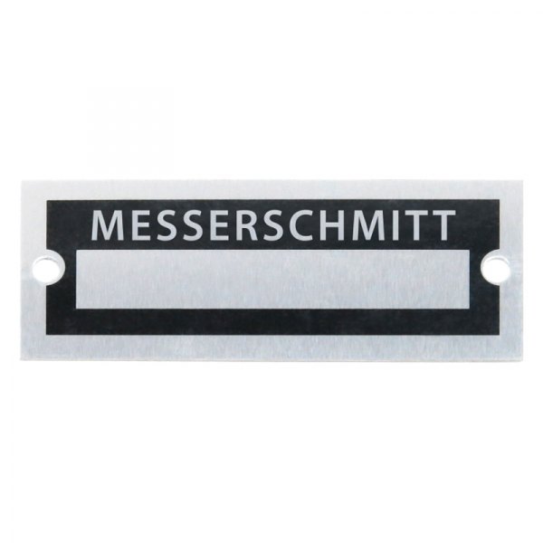 Vintage Parts® - "Messerschmitt" Blank Data VIN Plate