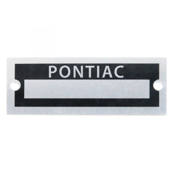 Vintage Parts® - "Pontiac" Blank Data VIN Plate