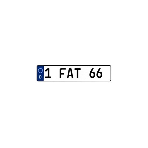 Vintage Parts® - Germany Style Street Sign Mancave Euro License Plate Name Door Sign Wall with 1 FAT 66 Text