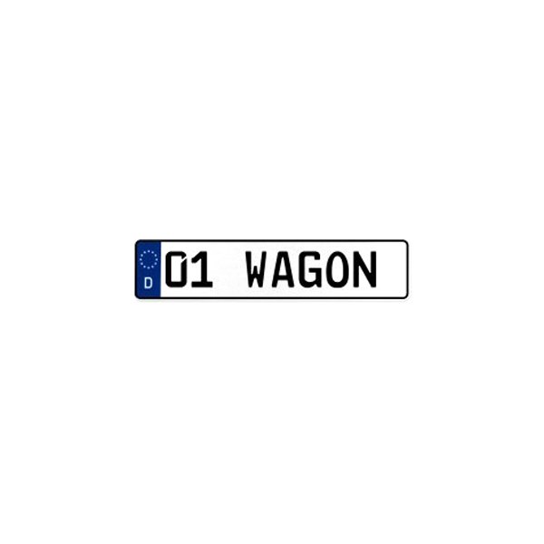 Vintage Parts® - Germany Style Street Sign Mancave Euro License Plate Name Door Sign Wall with 01 WAGON Text