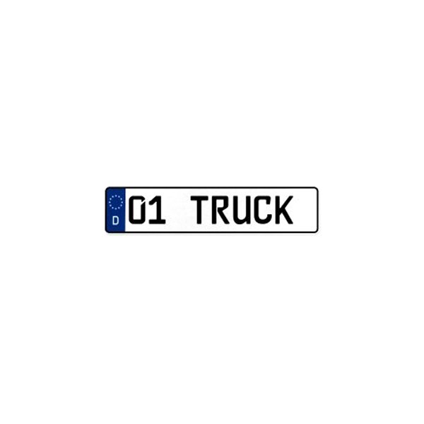 Vintage Parts® - Germany Style Street Sign Mancave Euro License Plate Name Door Sign Wall with 01 TRUCK Text