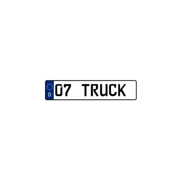 Vintage Parts® - Germany Style Street Sign Mancave Euro License Plate Name Door Sign Wall with 07 TRUCK Text