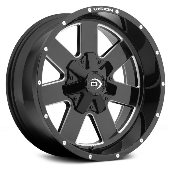 VISION OFF-ROAD® 411 ARC Wheels - Gloss Black with Milled VISION OFF-ROAD® 411 ARC Wheels - Gloss Black with Milled