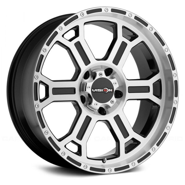 VISION OFF-ROAD® - RAPTOR Gloss Black with Machined Face 5 Lugs