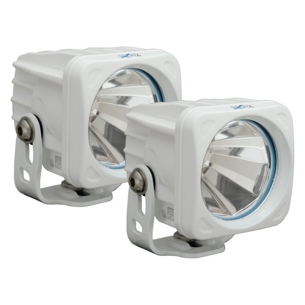 Vision X® - Optimus Series 3" 2x10W Square White Housing Flood Beam LED Lights