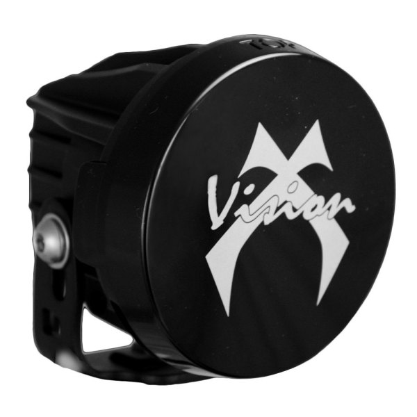 Vision X® - 3.7" Round Black Polycarbonate Light Cover with White Logo for Optimus Series